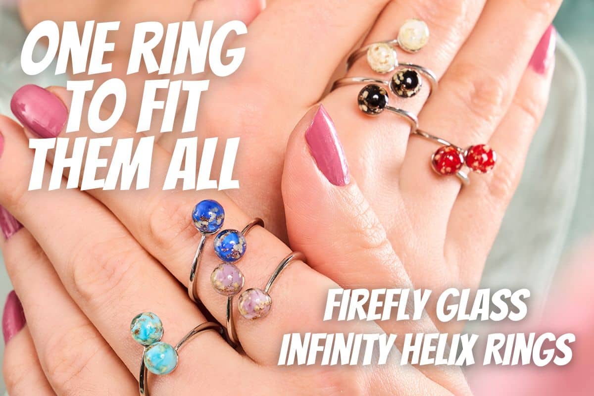 FIREFLY GLASS INFINITY HELIX RINGS
